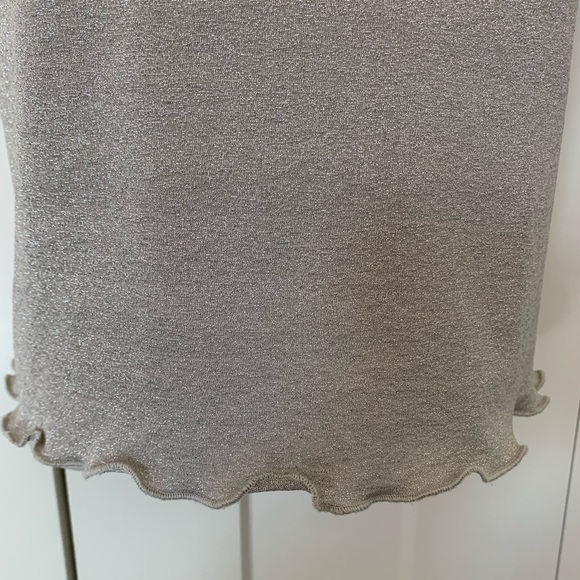 Urban Outfitters A crop top silvery champagne stretchy M - Picture 2 of 5